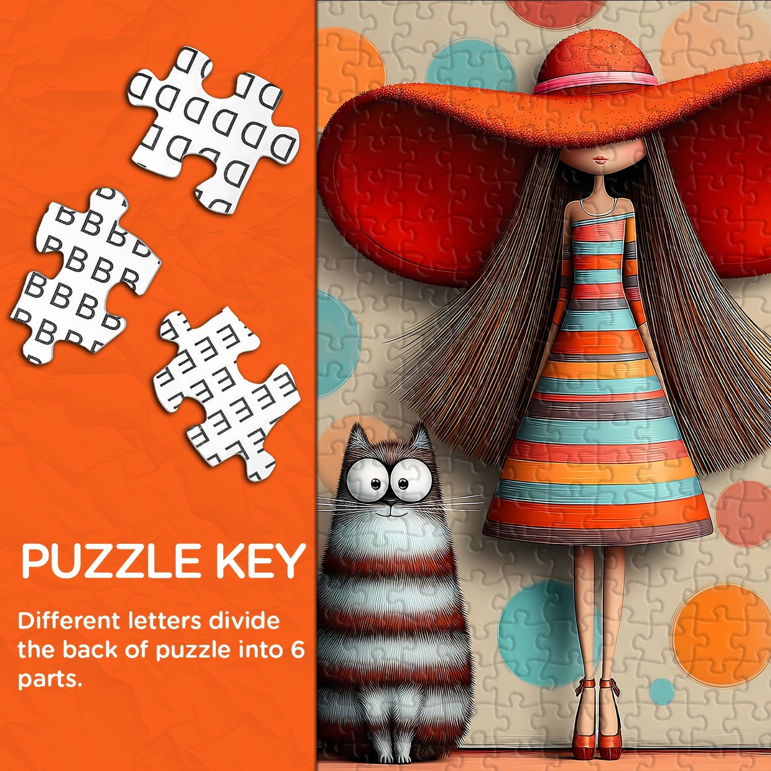 Puzzle con ragazza dal cappello rosso, 1000 pezzi
