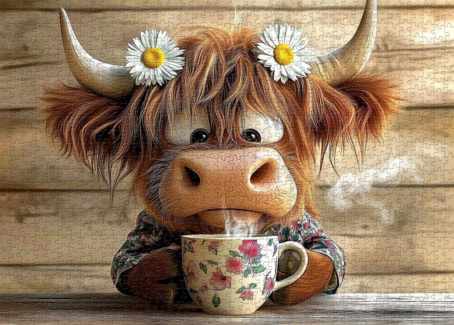 Cow's Coffee Time Jigsaw Puzzle 1000 Pieces
