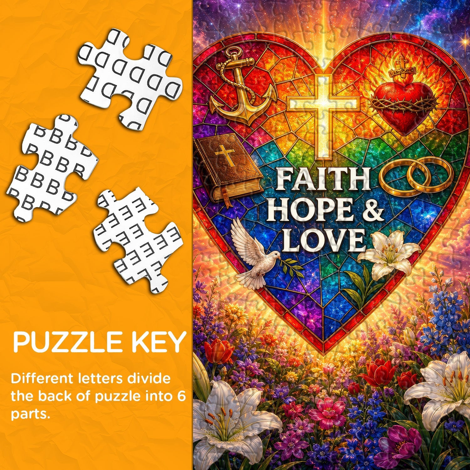Puzzle Corazón de Fe 1000 Piezas