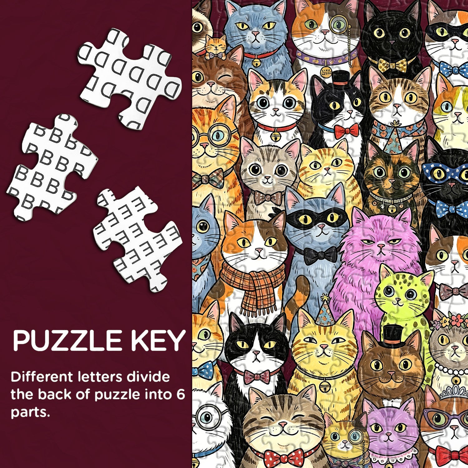 Whimsical Feline Family Portrait Jigsaw Puzzle 1000 Pieces