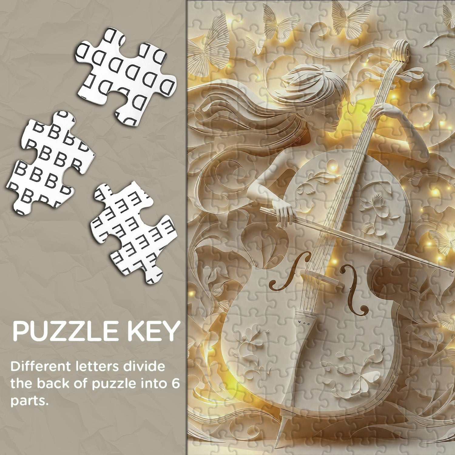 Puzzle di carta con melodia di farfalle, 1000 pezzi