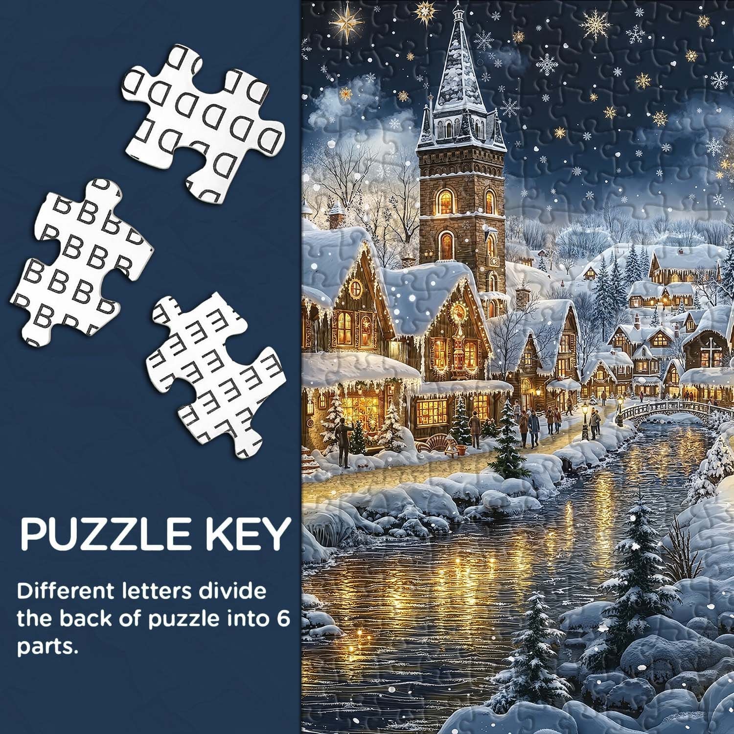 Frosty Christmas River Town Puzzle 1000 pièces