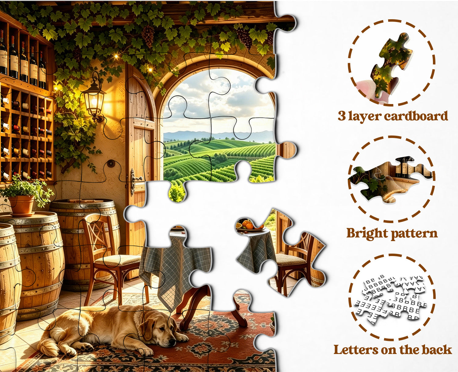 Puzzle Cantina Toscana Illuminata dal Sole 1000 Pezzi