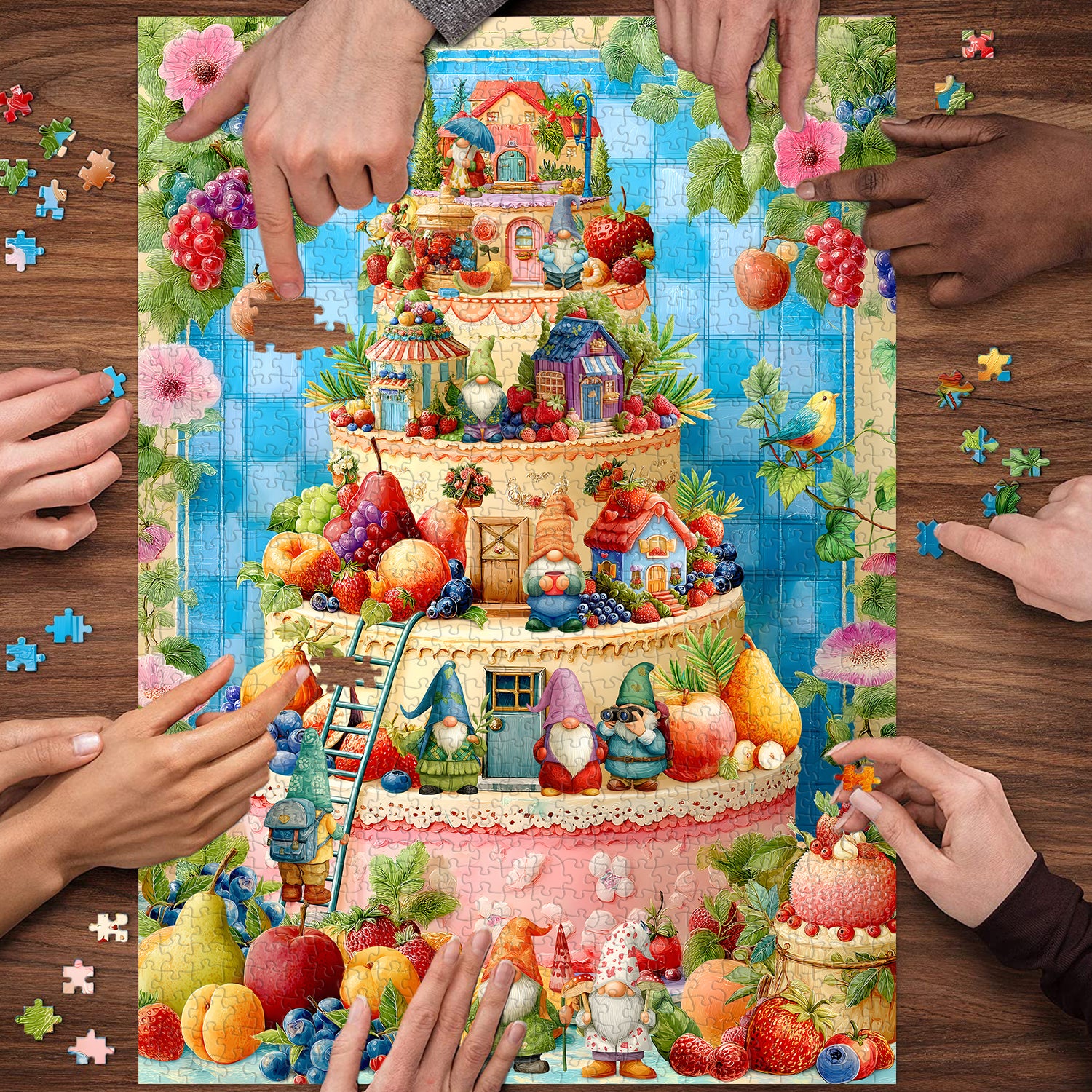 Puzzle Gâteau Gnomes 1000 pièces