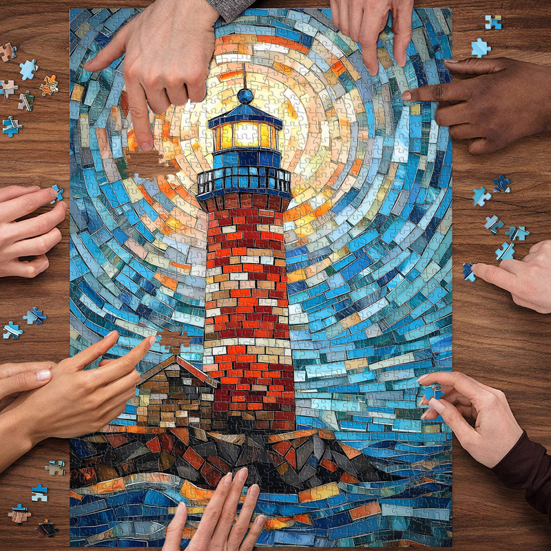 Puzzle de puzzle du phare mosaïque 1000 pièces