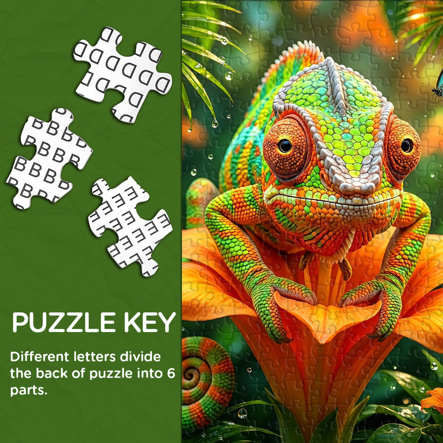 Rainforest Chameleon Jigsaw Puzzle 1000 Pieces