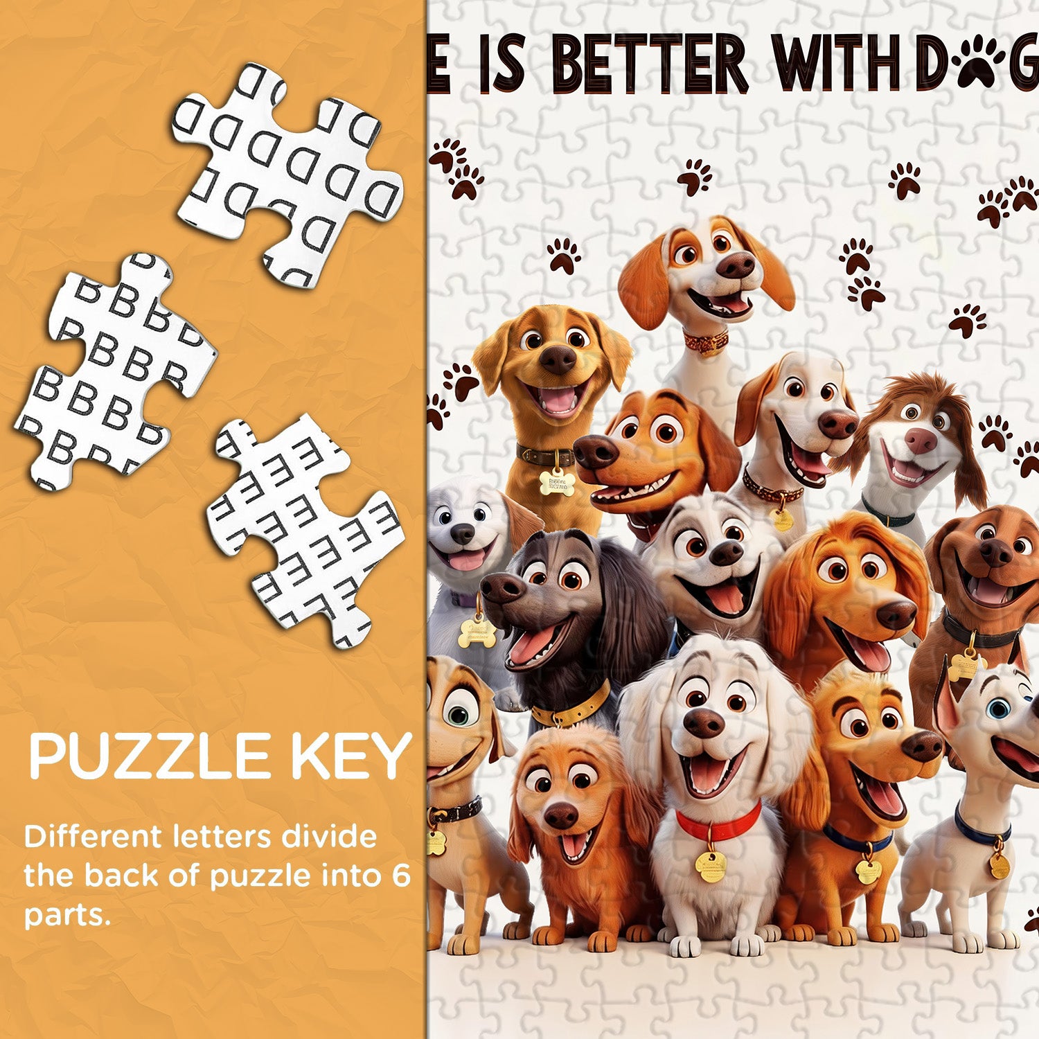 Life is Better with Dogs Jigsaw Puzzle 1000 Pieces