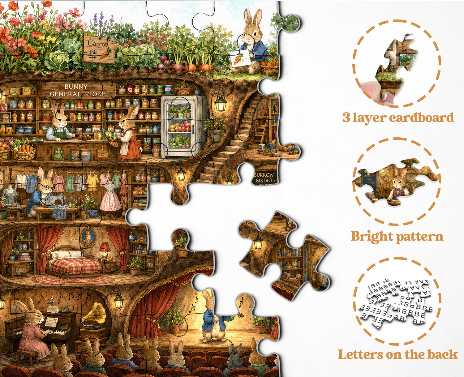 Bunny Burrow Village Jigsaw Puzzle 1000 Pieces