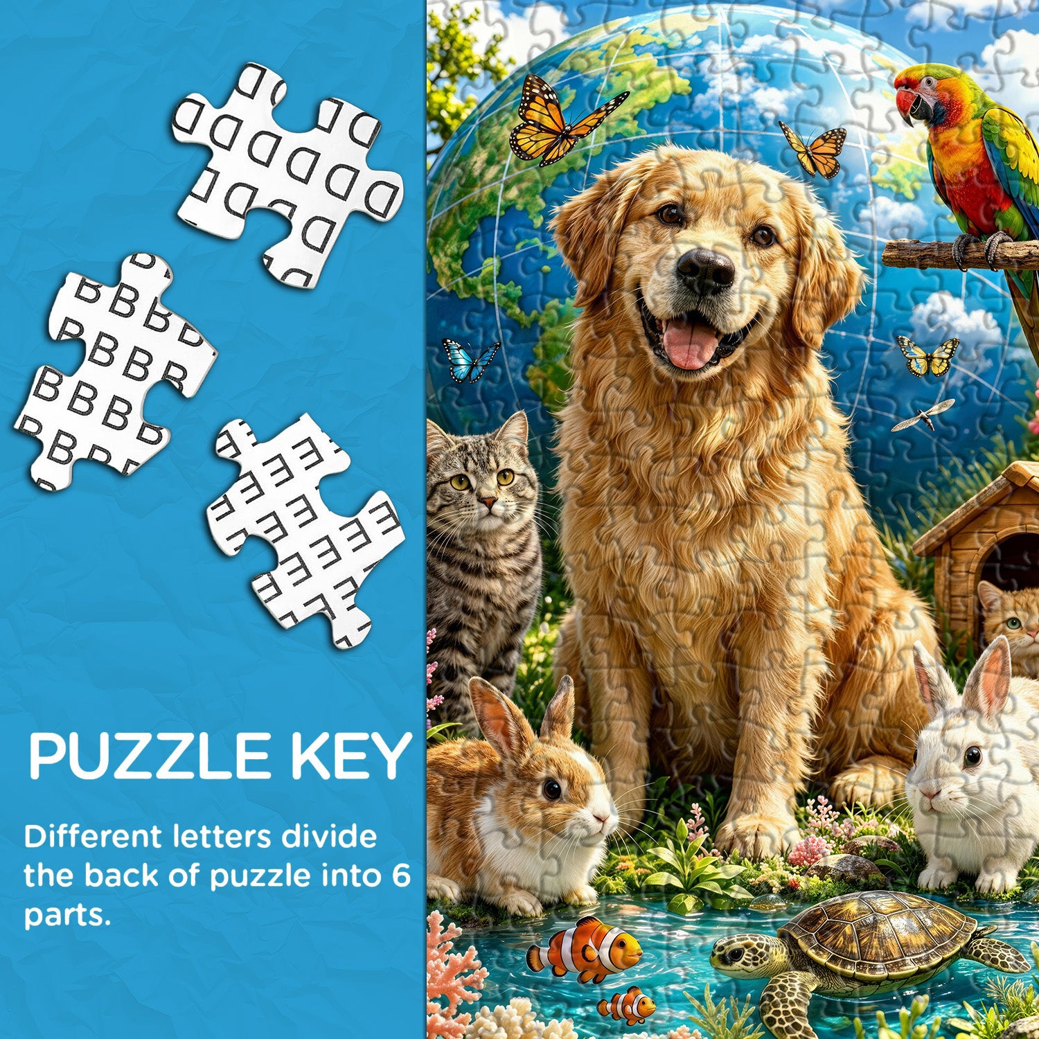 Cute Pet Earth Jigsaw Puzzle 1000 Pieces