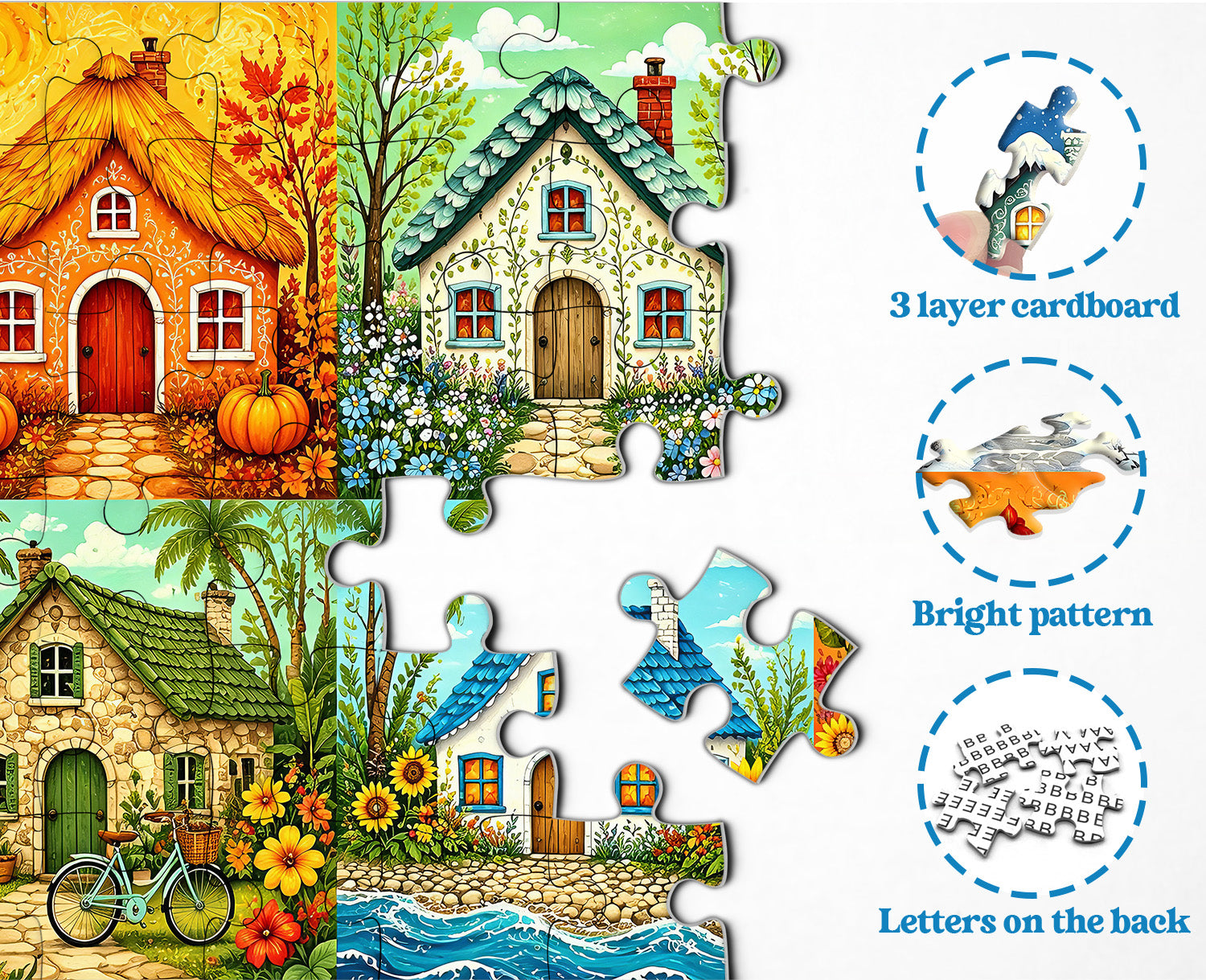 Whimsical Cottages Jigsaw Puzzle 1000 Pieces