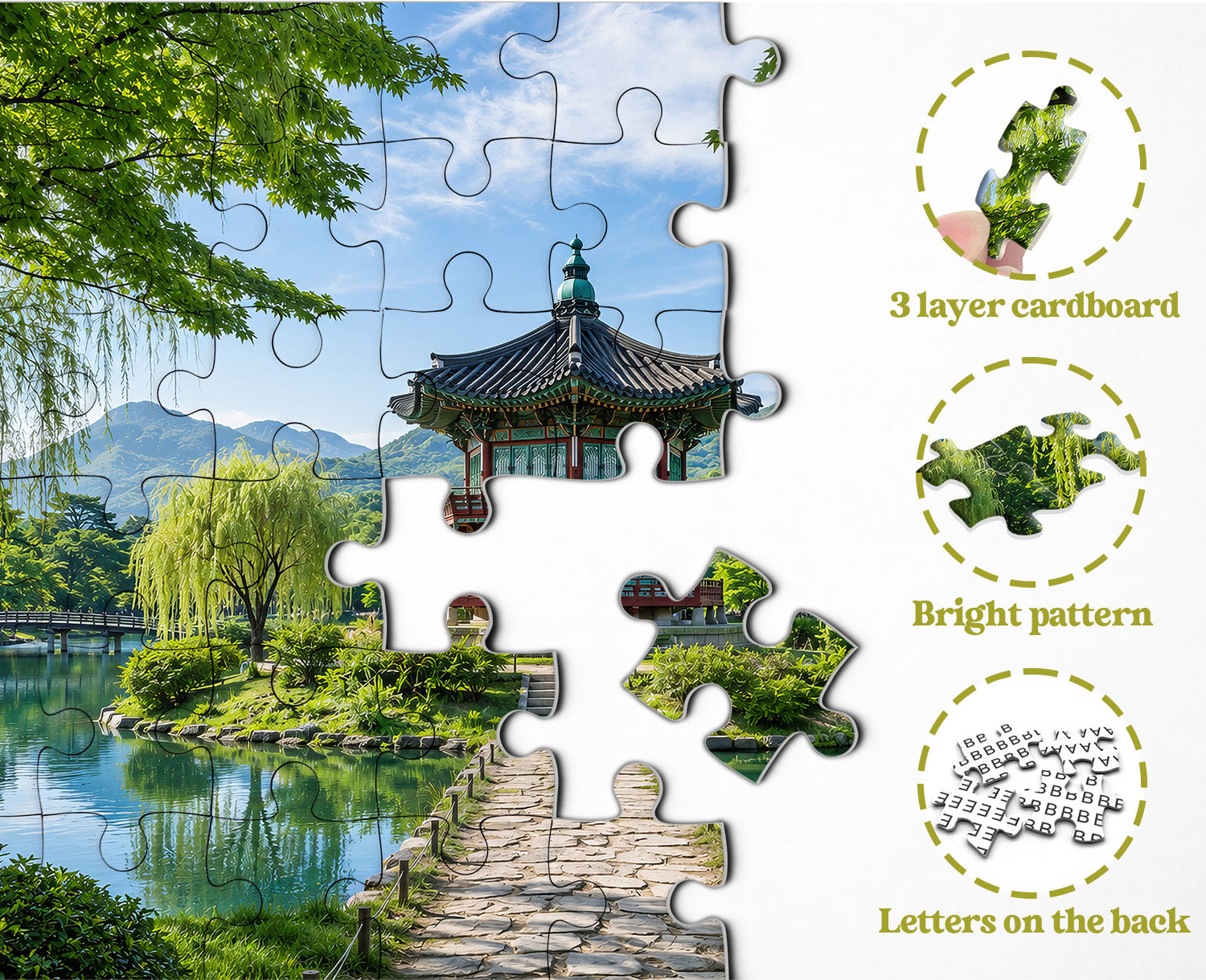 Verdant Waterside Pavilion Jigsaw Puzzle 1000 Pieces