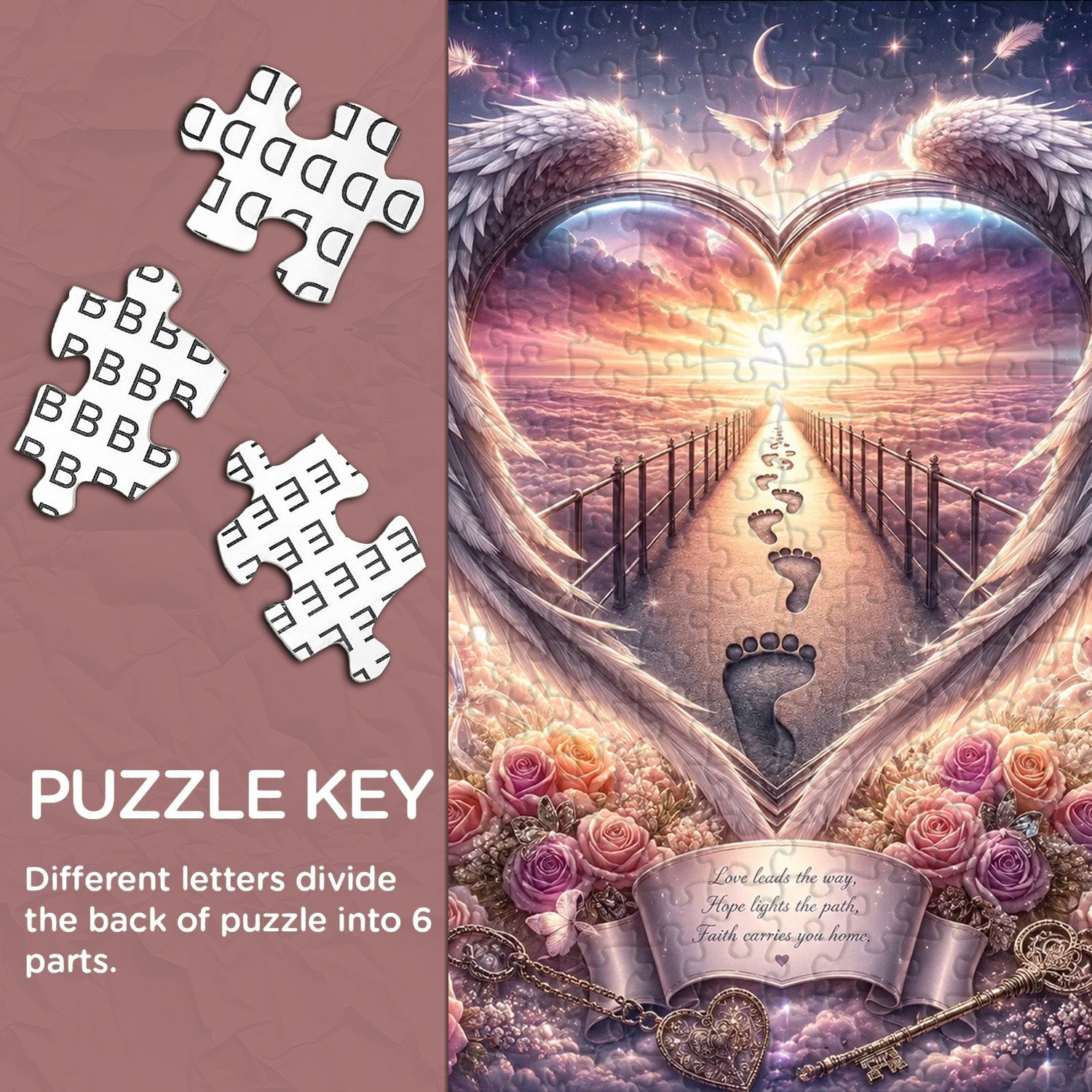 Winged Heart Heaven Path Jigsaw Puzzle 1000 Pieces