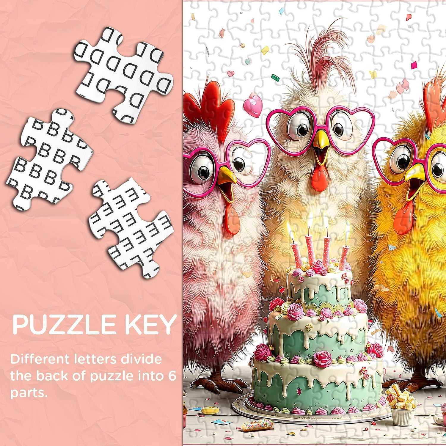Puzzle di compleanno di pollo Bash 1000 pezzi
