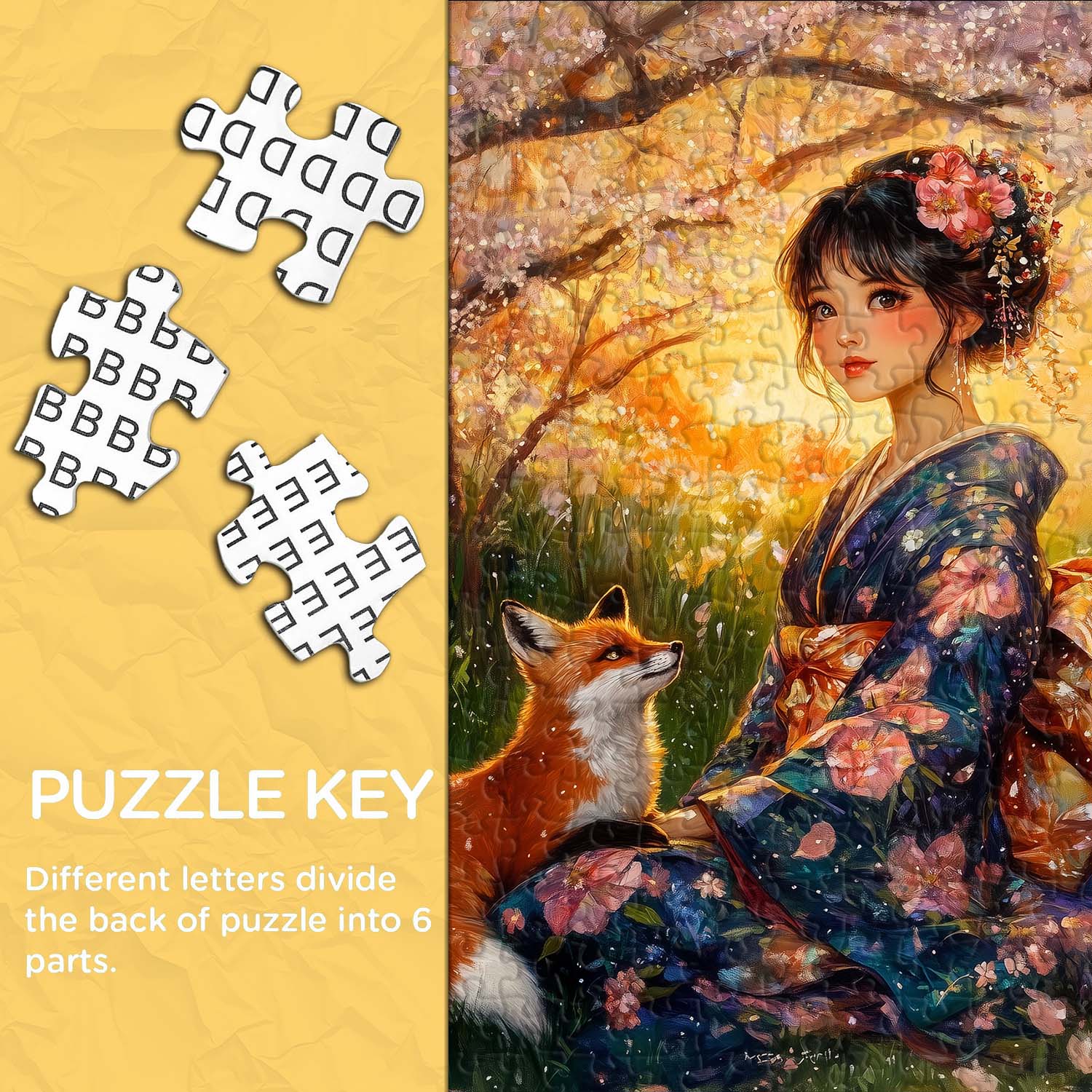 Cherry Blossom Fox Jigsaw Puzzle 1000 Pieces