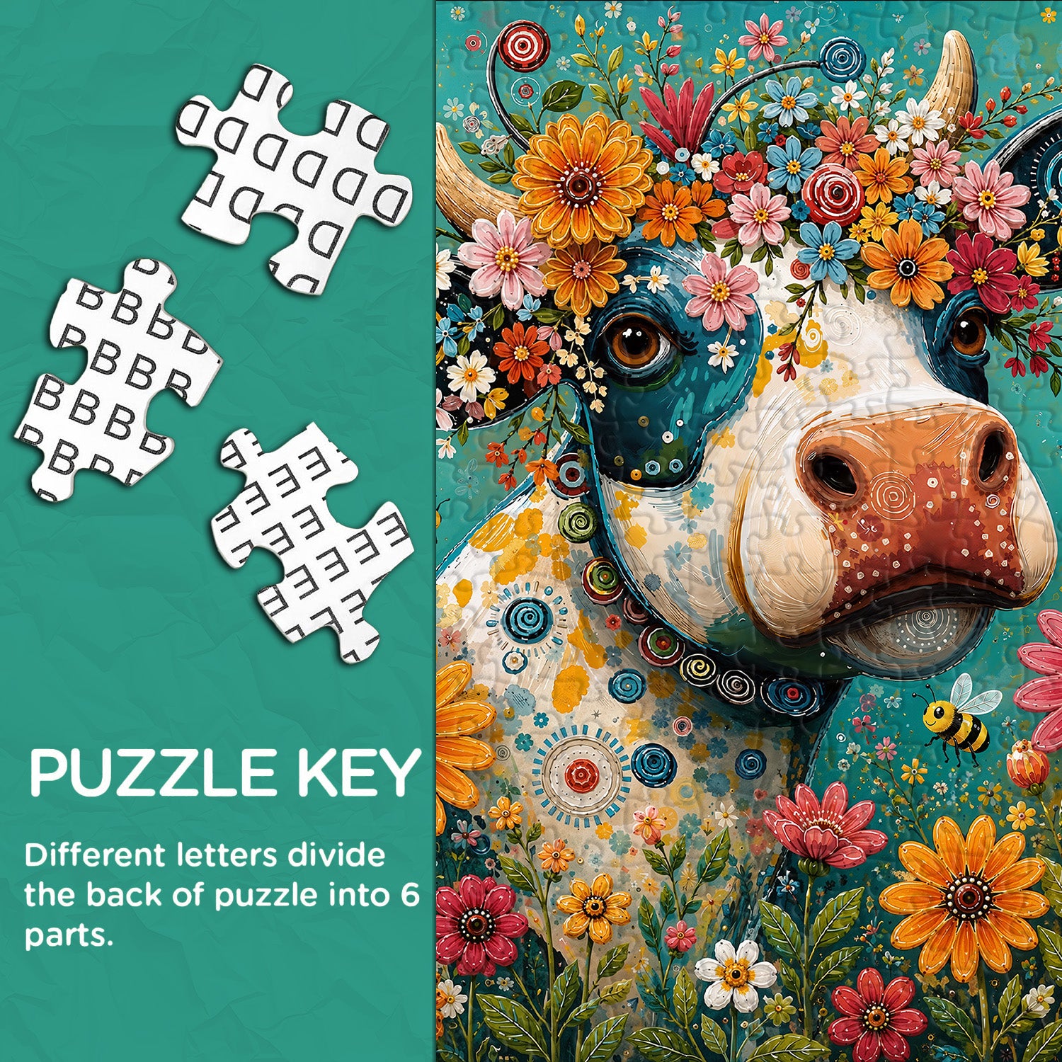Blooming Bovine Jigsaw Puzzle 1000 Pieces