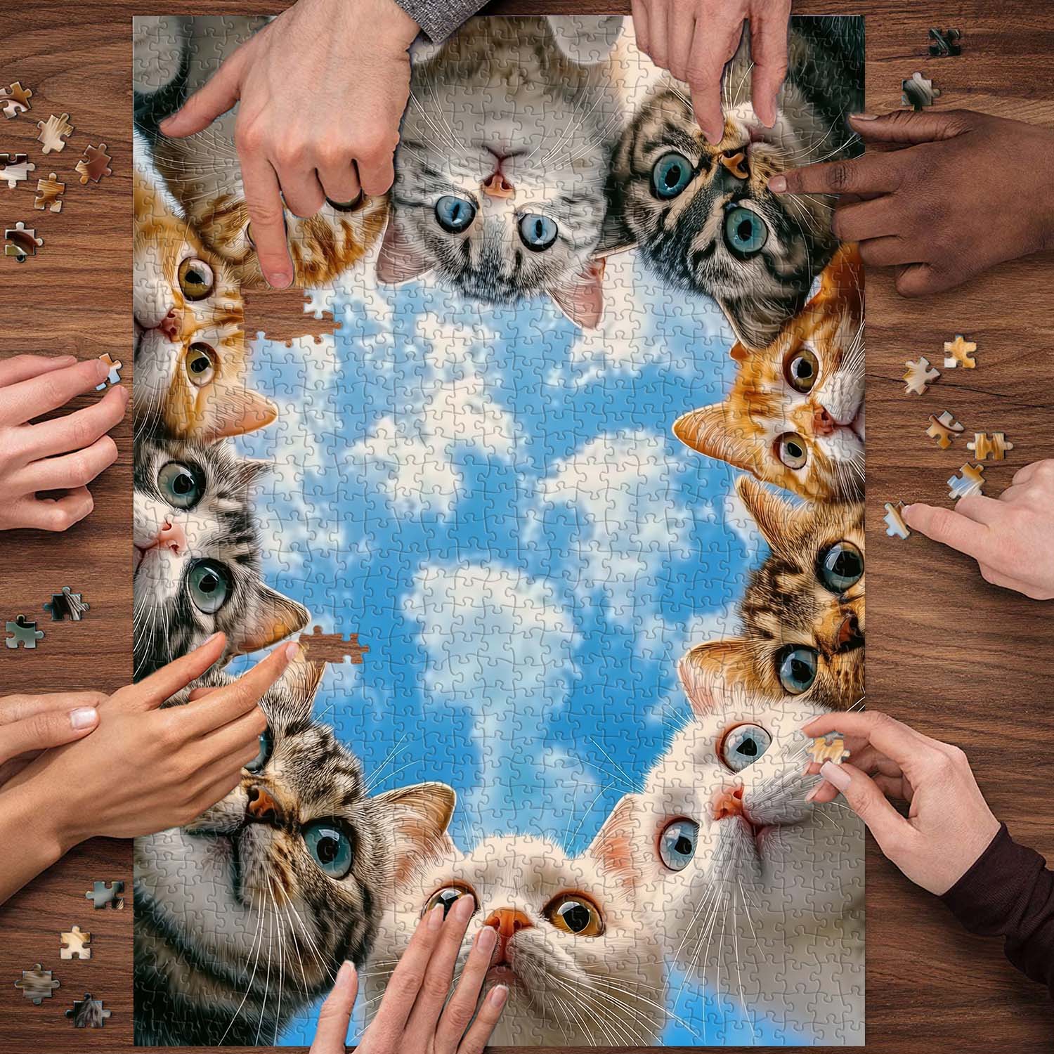 Cat Cat Watching Jigsaw Puzzle 1000 Pieces