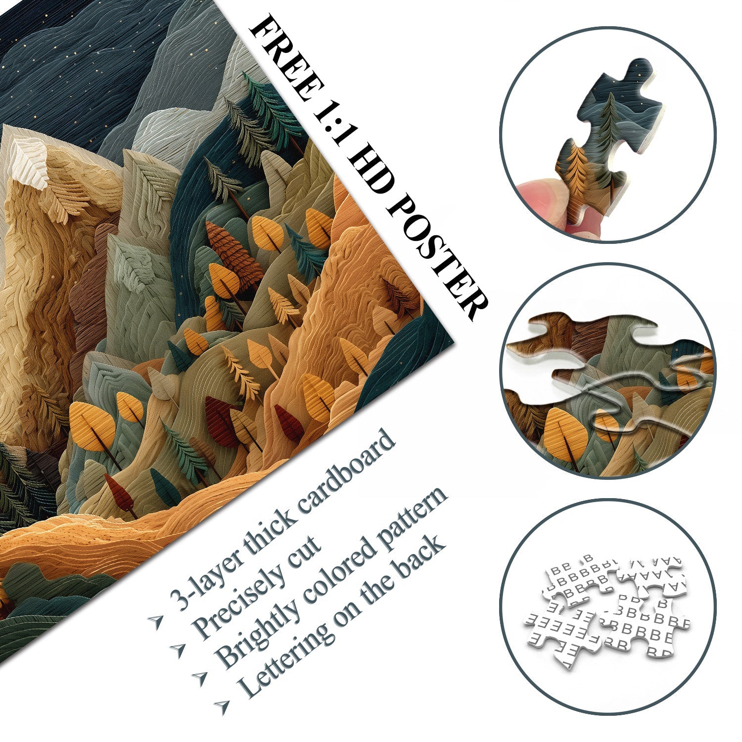 Puzzle di montagne in legno da 1000 pezzi