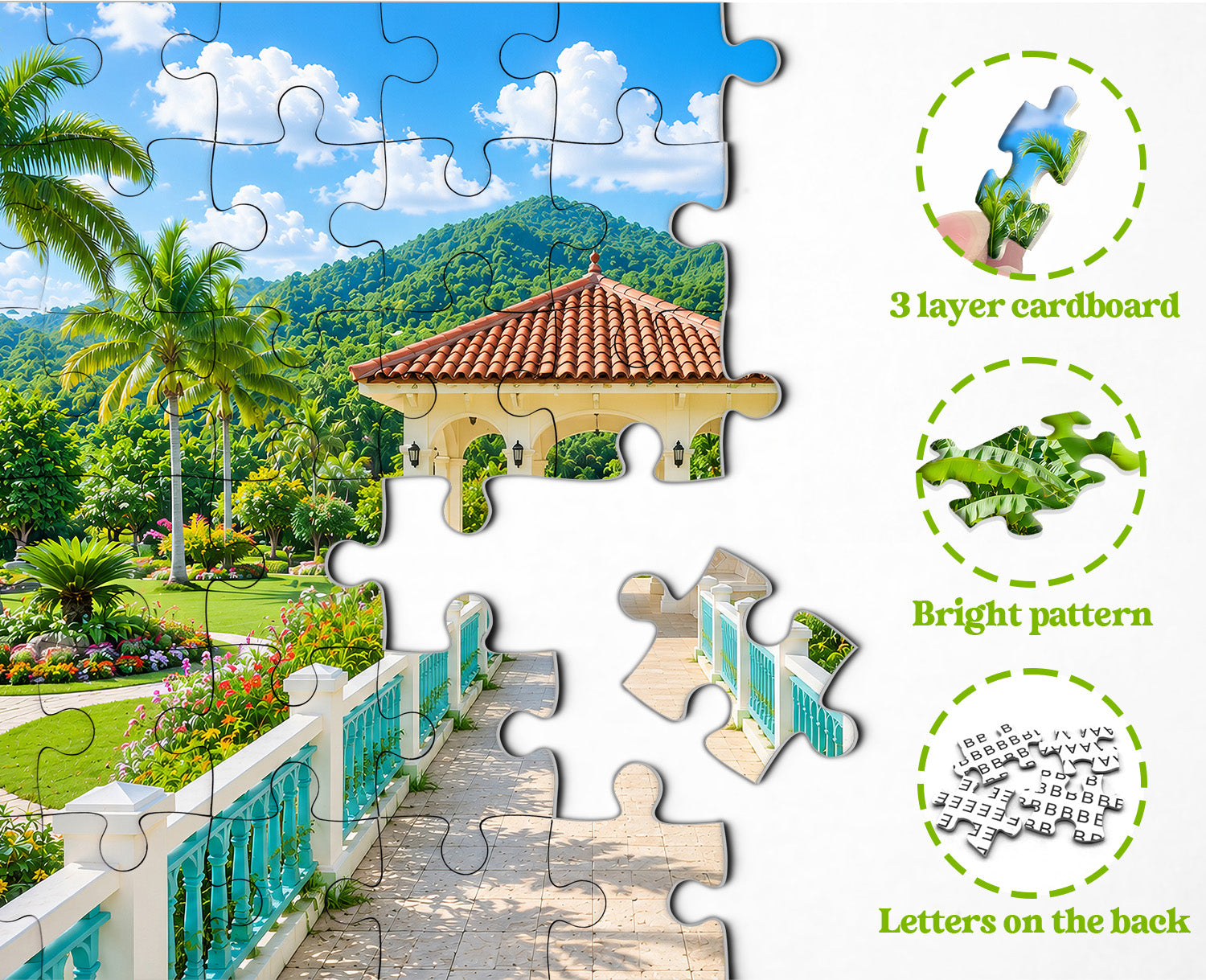 Puzzle Pavillon Véranda Jardin 1000 Pièces