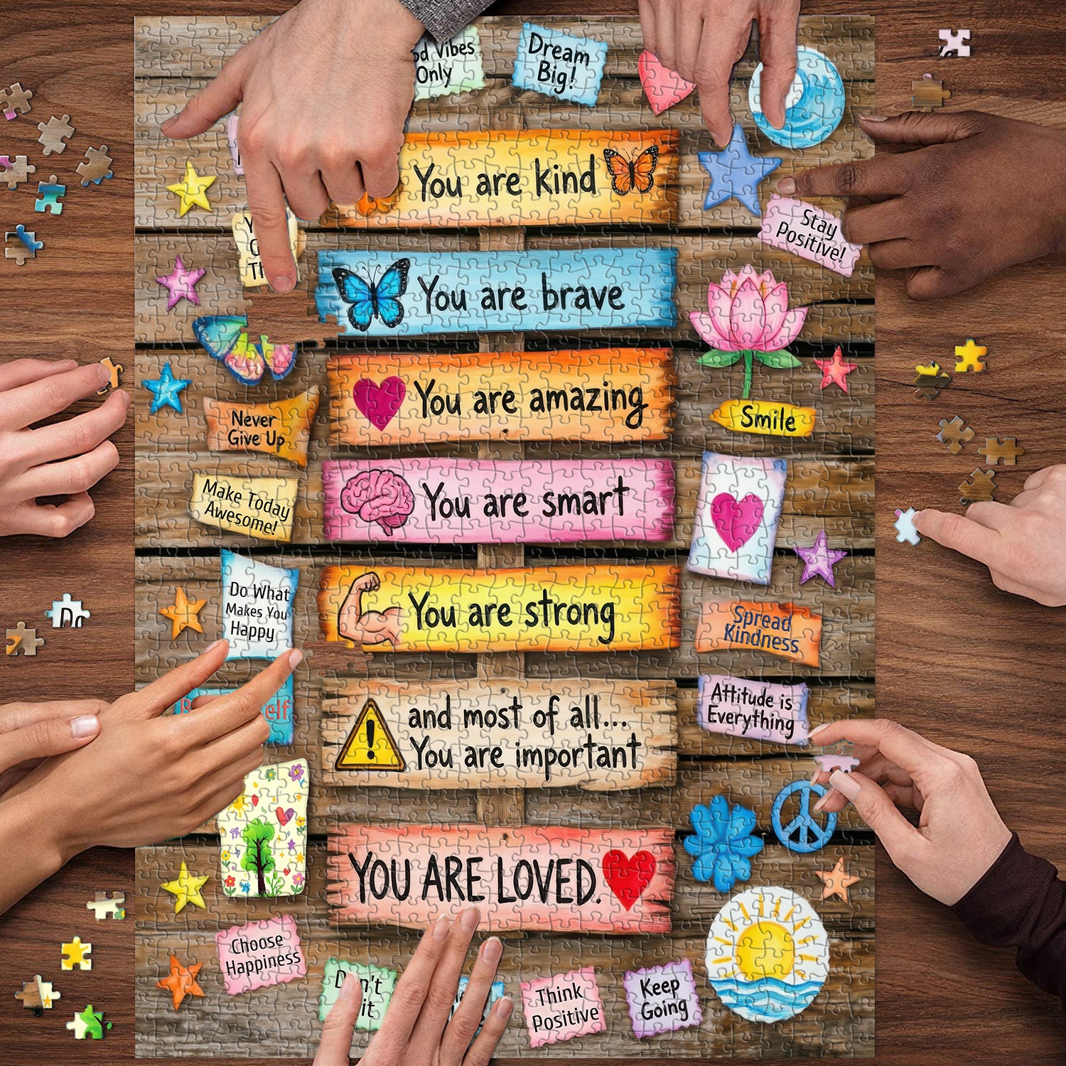 Tägliche Positivität Puzzle 1000 Teile