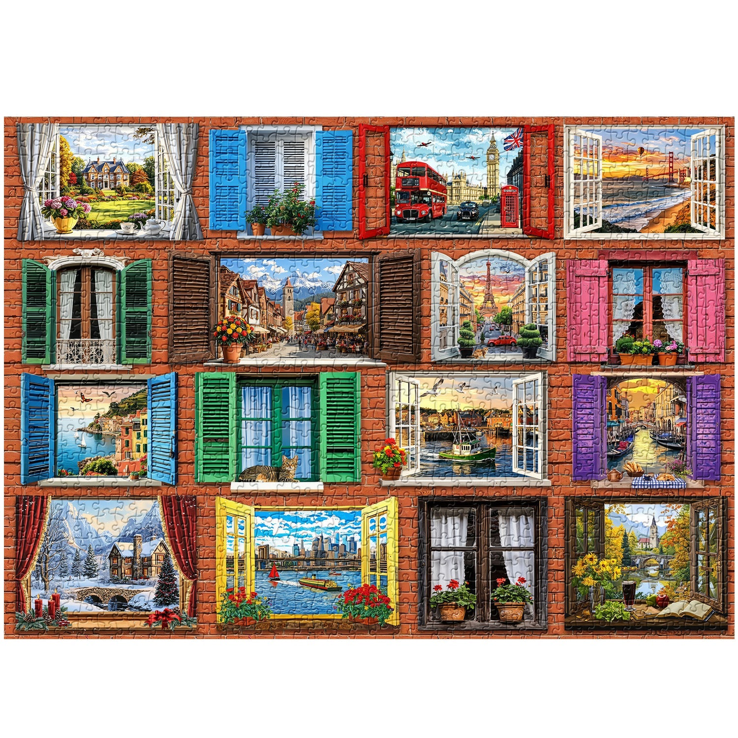 Welt durch Fenster Puzzle 1000 Teile