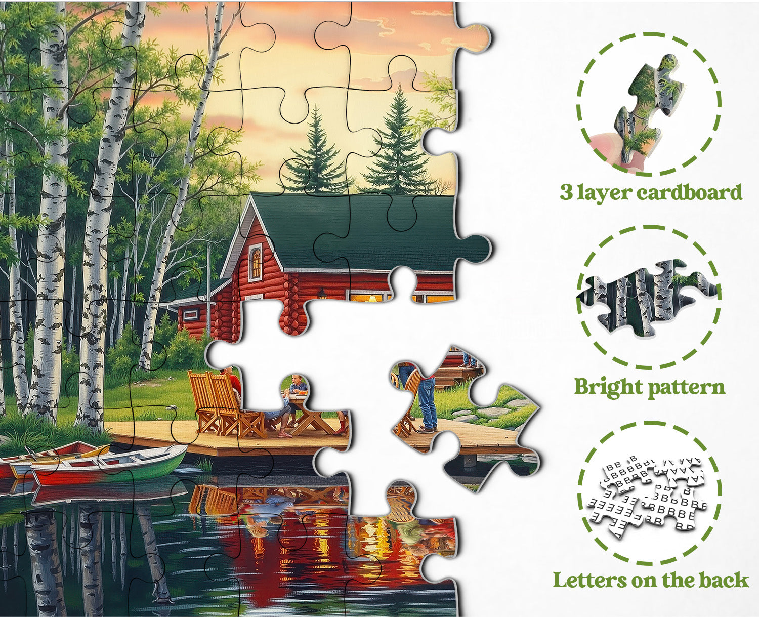 Sunset Stories by the Cabin Jigsaw Puzzle 1000 Pieces