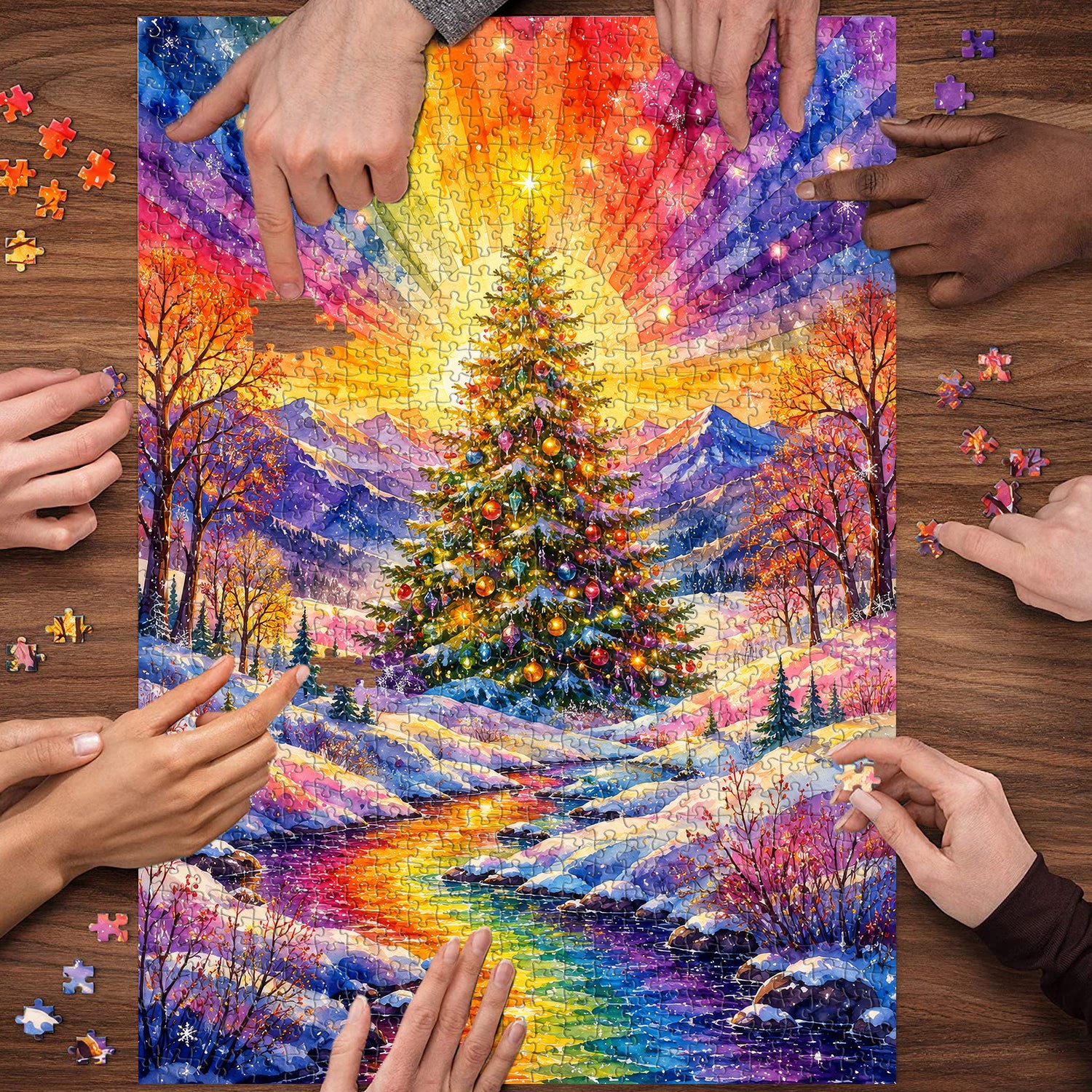 Rainbow Noel Jigsaw Puzzle 1000 Pieces
