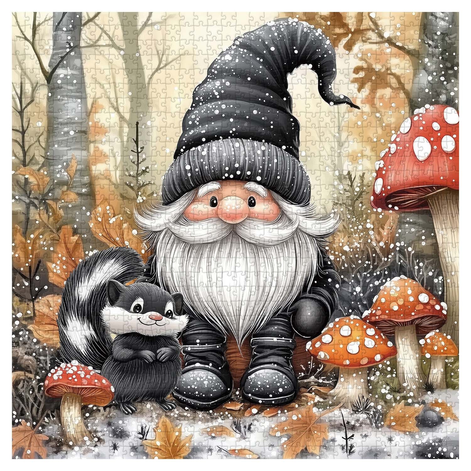 Mignon gnome et skunk puzzle 1000 pièces