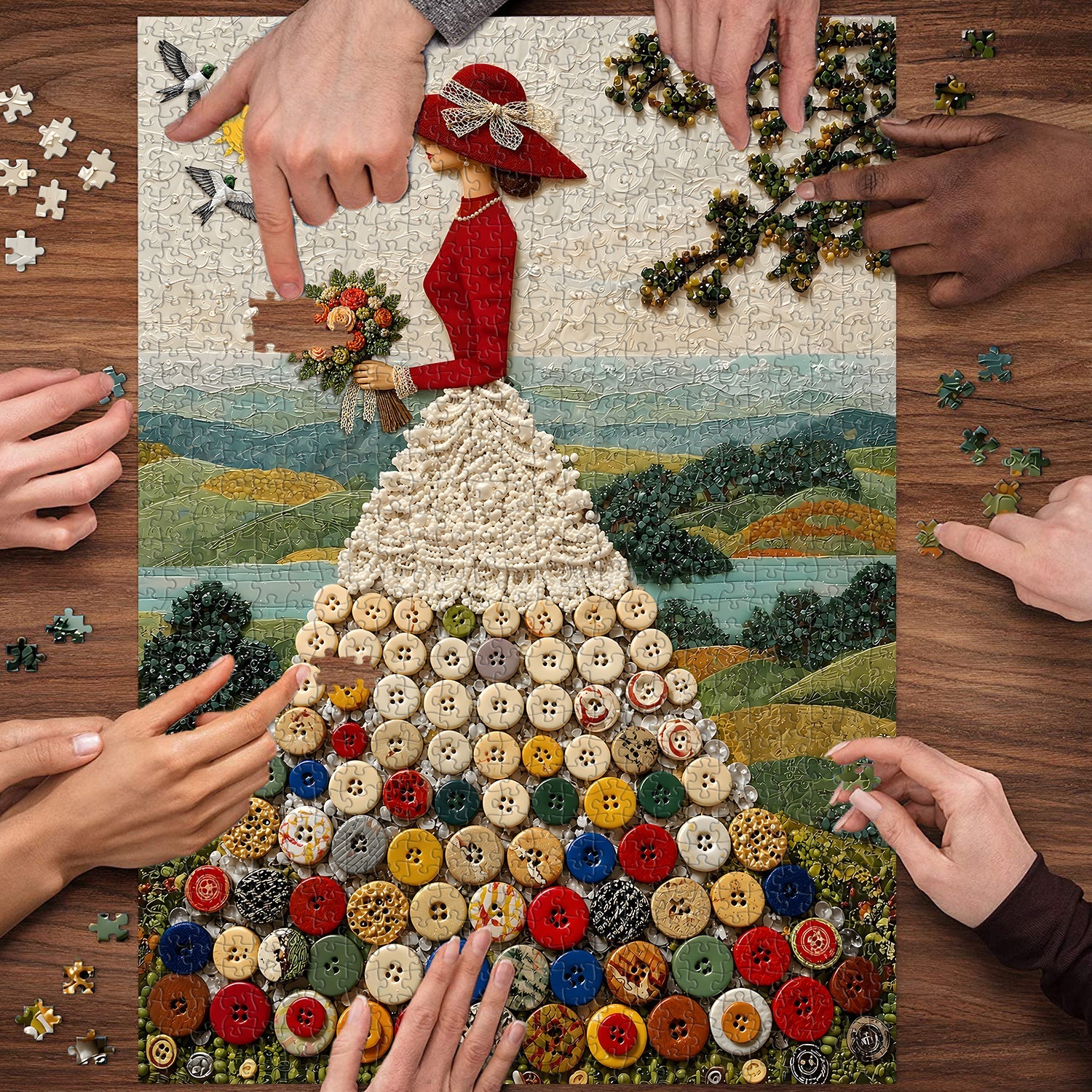 Button Skirt Jigsaw Puzzle 1000 Pieces