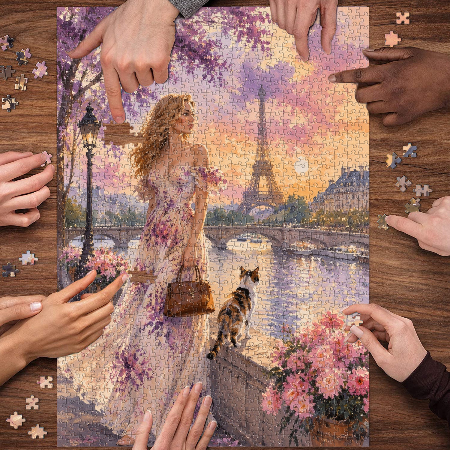 Paris Blossom Riverside Jigsaw Puzzle 1000 Pieces