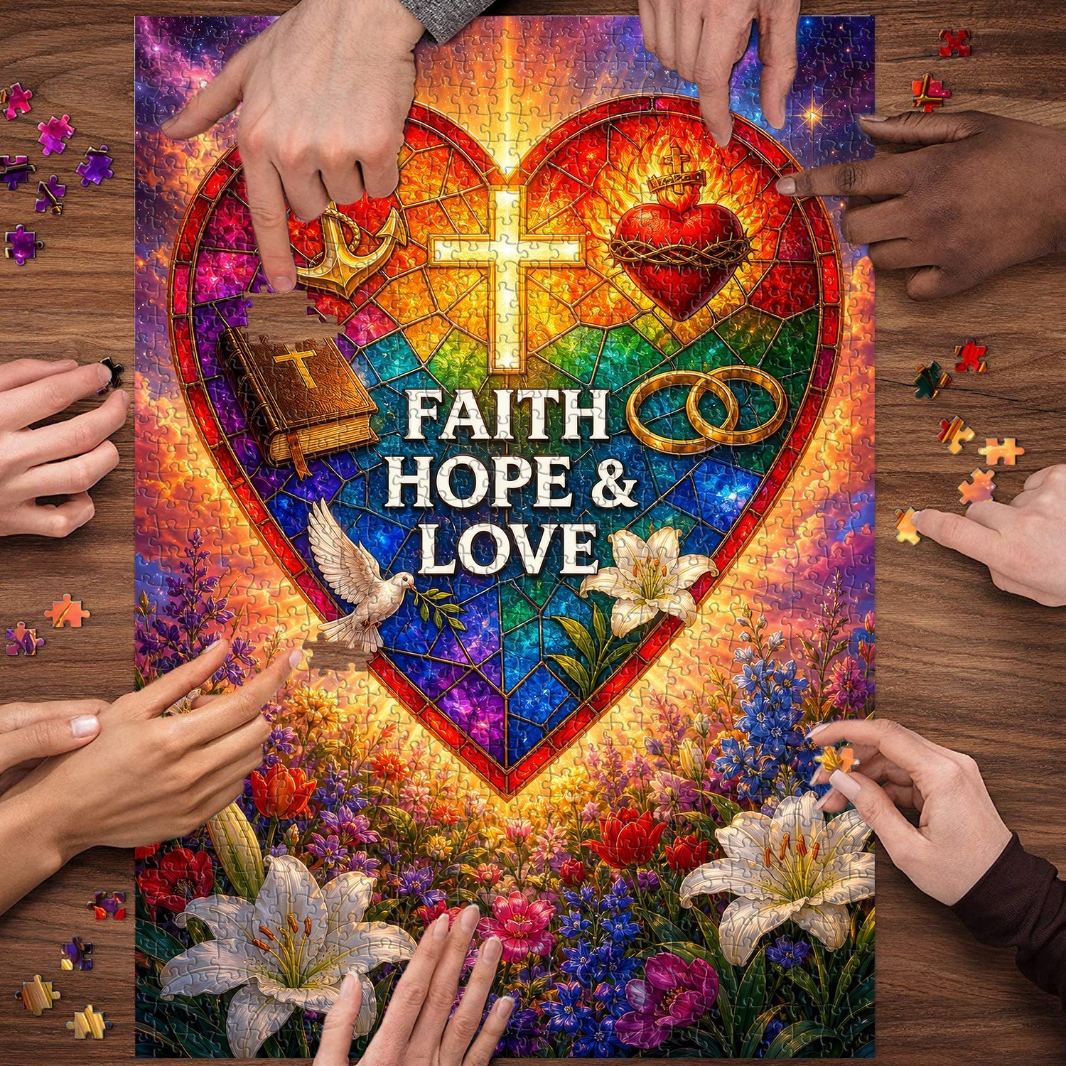 Puzzle Corazón de Fe 1000 Piezas
