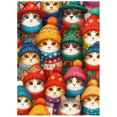 Hat-wearing Cat Crew Jigsaw Puzzle 1000 Pieces
