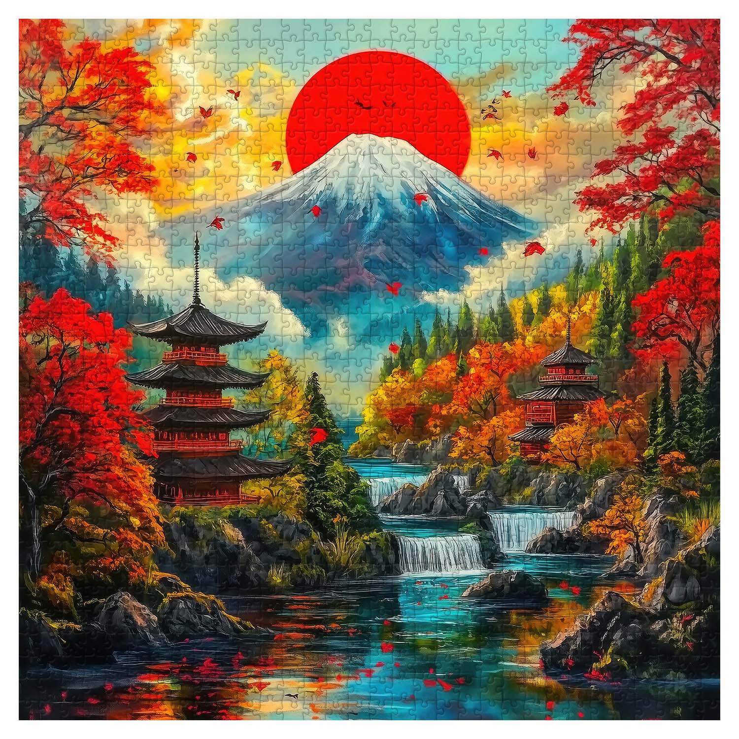 Rompecabezas de la Belleza Radiante de Fuji 1000 Piezas