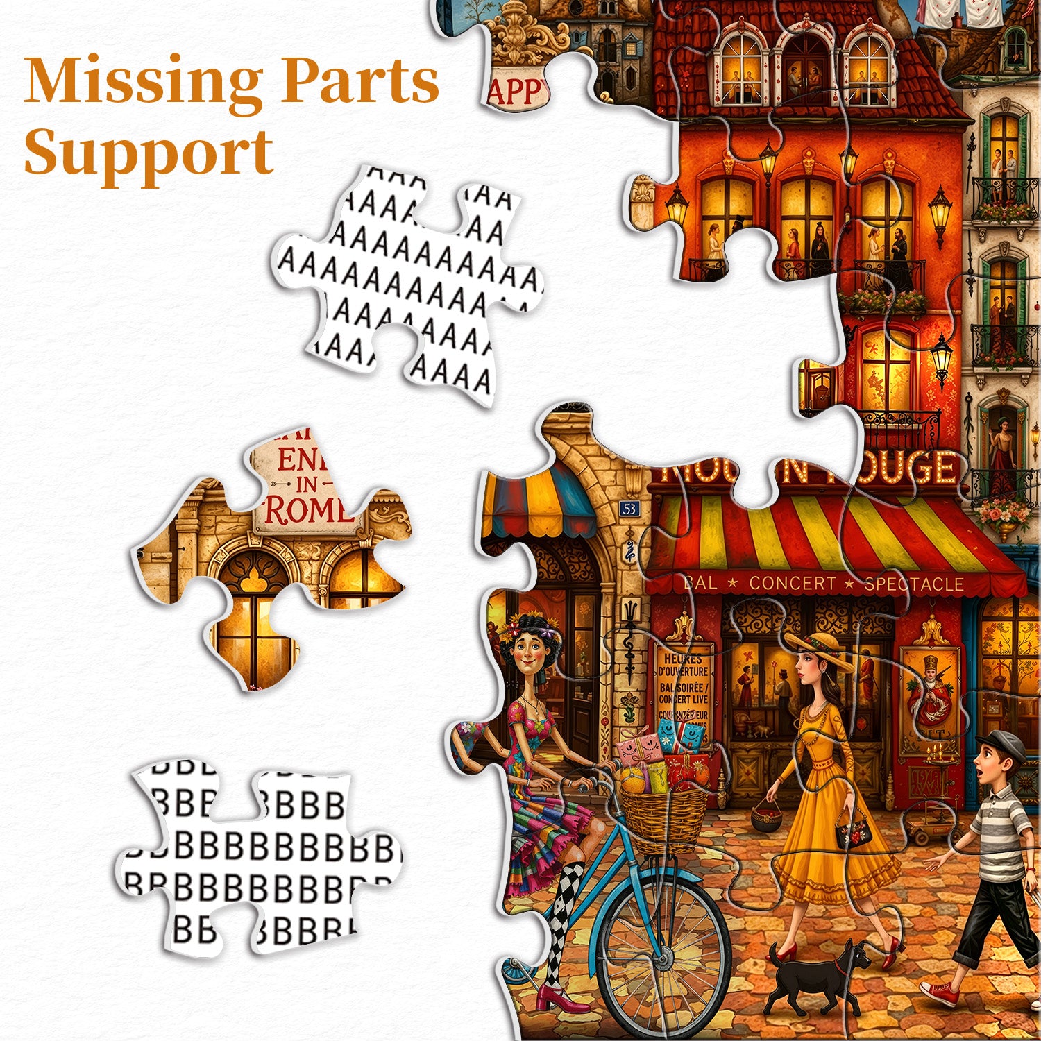 Bustling French Street Jigsaw Puzzle 1000 Pieces