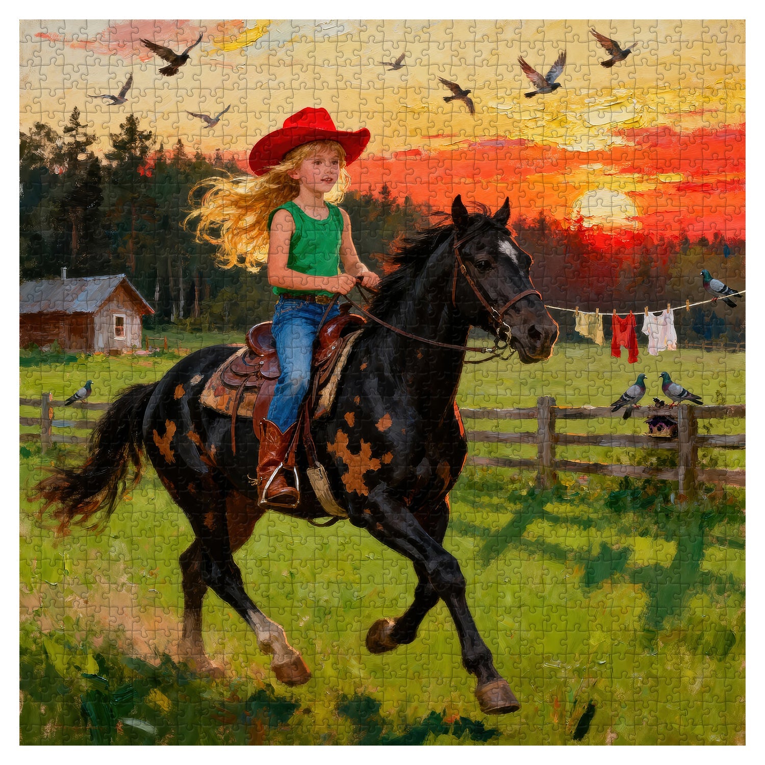 Galloping à Dusk Jigsaw Puzzle 1000 pièces
