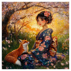 Cherry Blossom Fox Jigsaw Puzzle 1000 Pieces