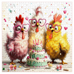 Puzzle di compleanno di pollo Bash 1000 pezzi