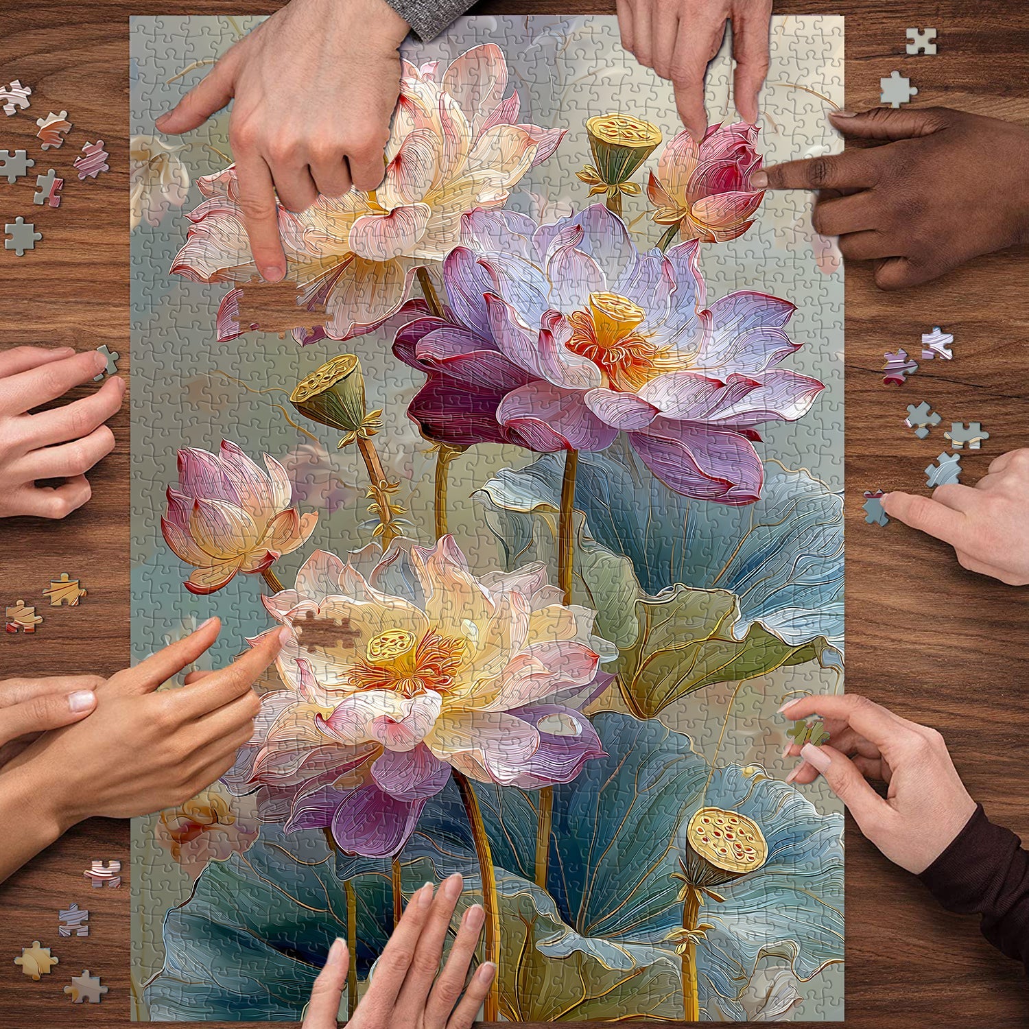 Serene Lotus Art Puzzle 1000 Teile