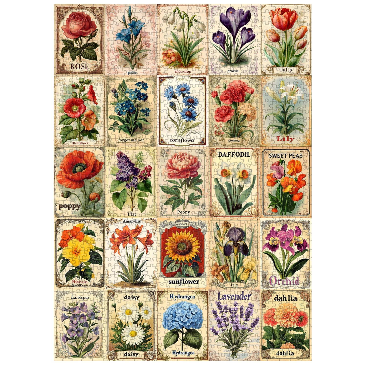 Vintage Floral Medley Jigsaw Puzzle 1000 Pieces