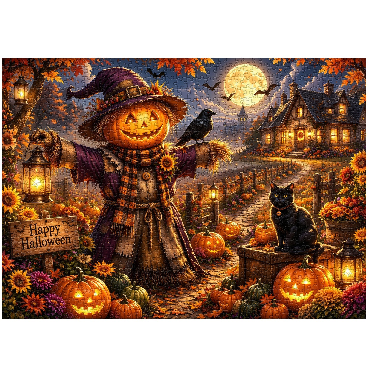 Glowing Moon Pumpkin Jigsaw Puzzle 1000 Pieces