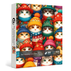 Hat-wearing Cat Crew Jigsaw Puzzle 1000 Pieces