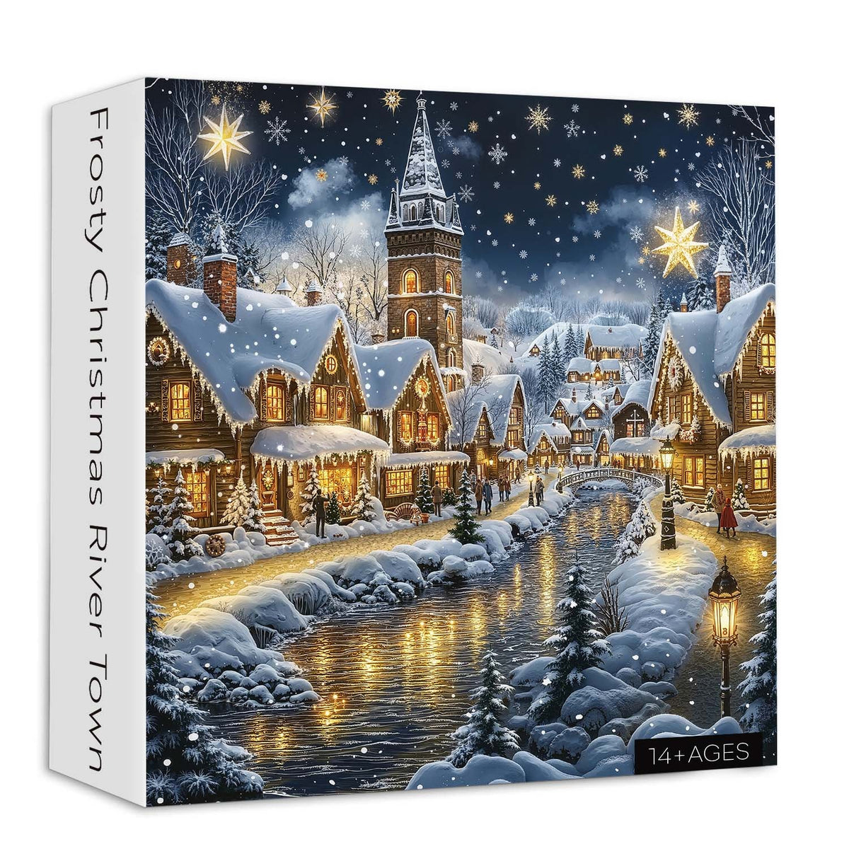 Frosty Christmas River Town Puzzle 1000 pièces