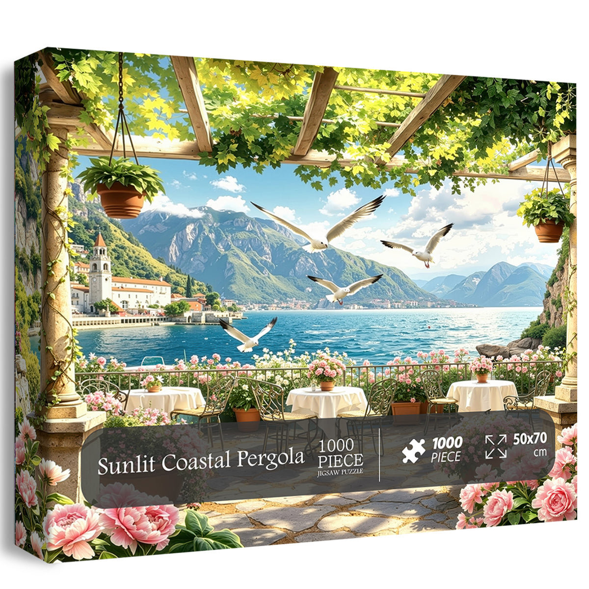 Sunlit Coastal Pergola Puzzle 1000 Teile