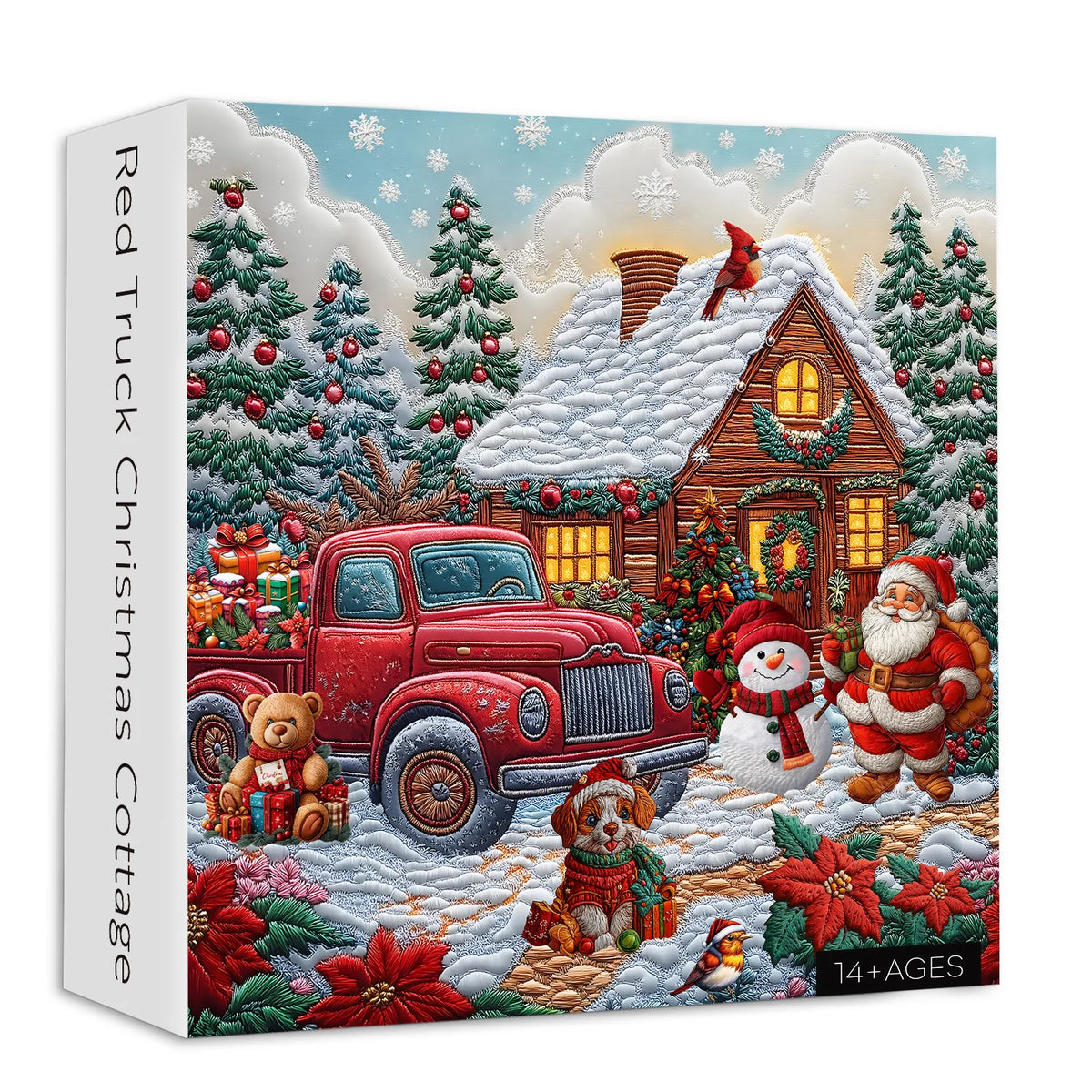 Camion rosso natalizio cottage puzzle puzzle 1000 pezzi