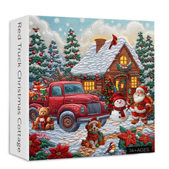 Camion rosso natalizio cottage puzzle puzzle 1000 pezzi