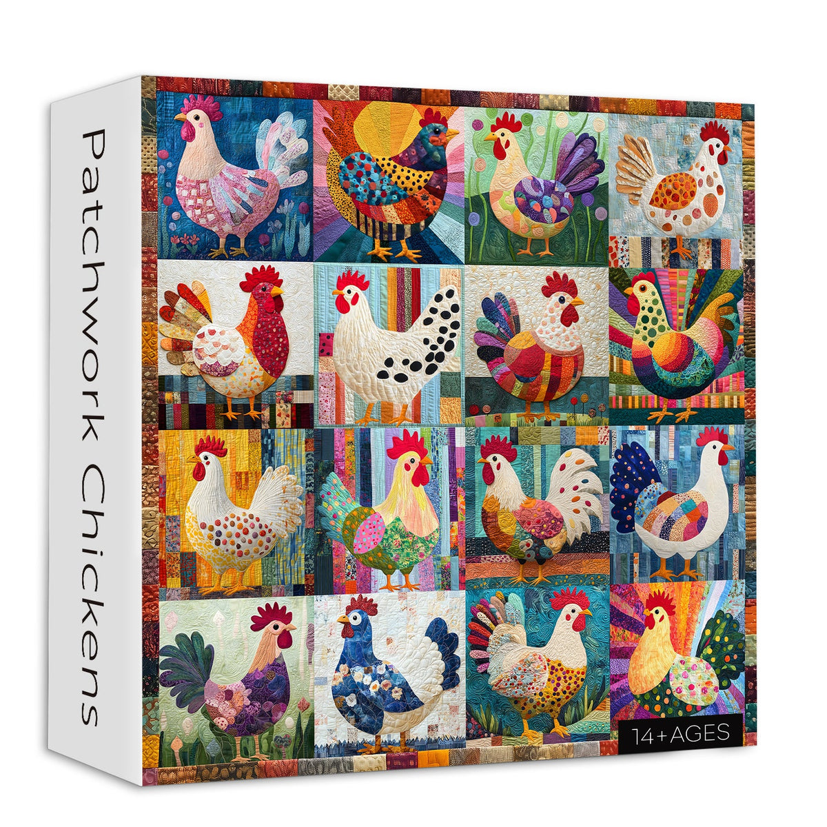 Patchwork Chickens Jigsaw Puzzle 1000 Pieces