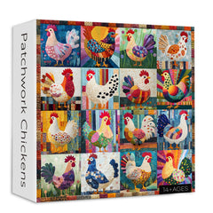 Patchwork Chickens Jigsaw Puzzle 1000 Pieces