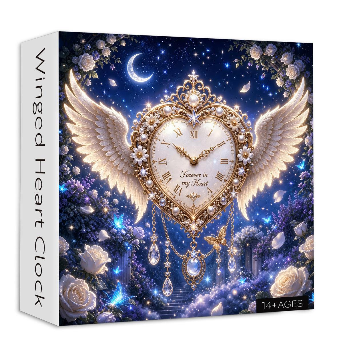 Winged Heart Clock Jigsaw Puzzle 1000 Pieces
