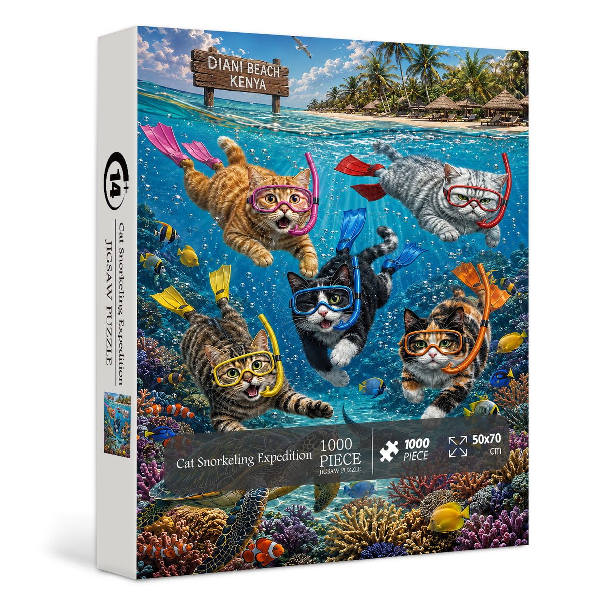 Cat Snorkeling Expedition Jigsaw Puzzle 1000 Pieces