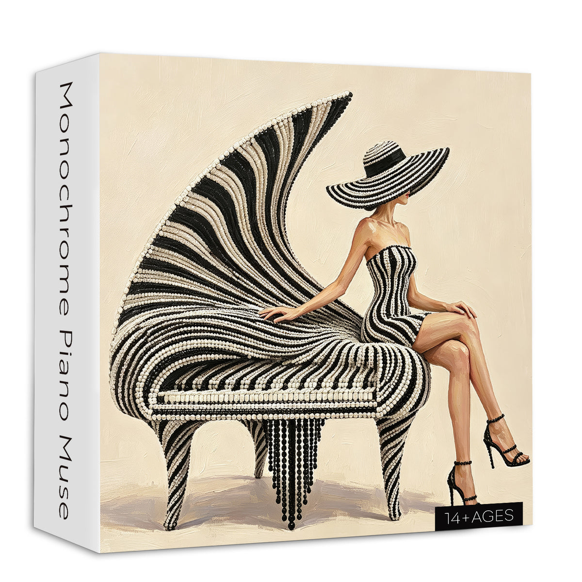 Monochrome Piano Muse Jigsaw Puzzle 1000 Pieces