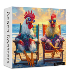 Beach Roosters Jigsaw Puzzle 1000 Pieces